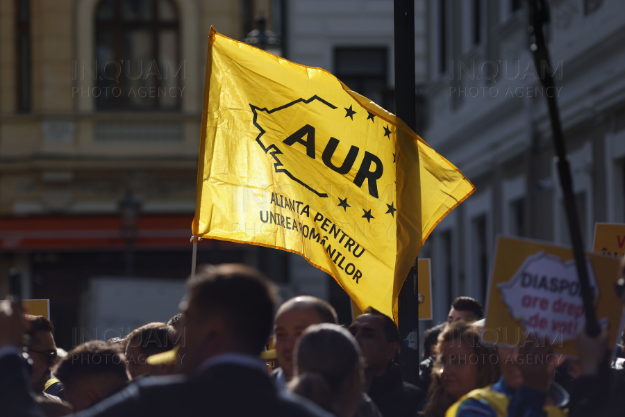 BUCURESTI - ALEGERI 2024 - AUR - PROTEST AEP - 16 MAI 2024