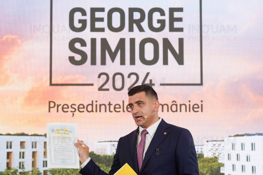 BUCURESTI - ALEGERI 2024 - PREZIDENTIALE - AUR - GEORGE SIMION - 27 IUN 2024