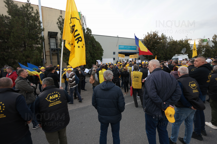 BUCURESTI - ALEGERI 2024 - PROTEST AUR - BEC - 24 OCT 2024