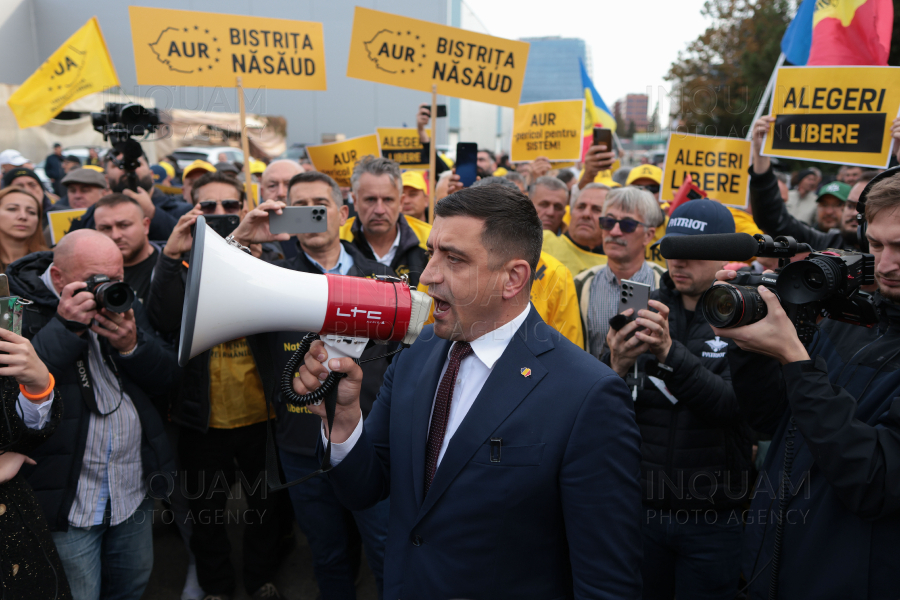 BUCURESTI - ALEGERI 2024 - PROTEST AUR - BEC - 24 OCT 2024