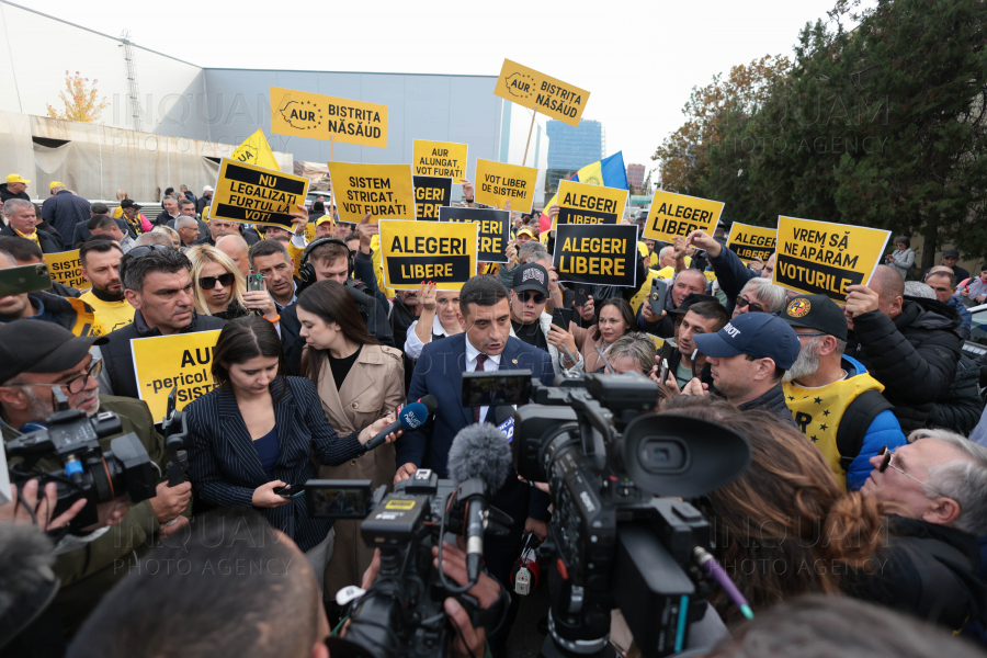 BUCURESTI - ALEGERI 2024 - PROTEST AUR - BEC - 24 OCT 2024