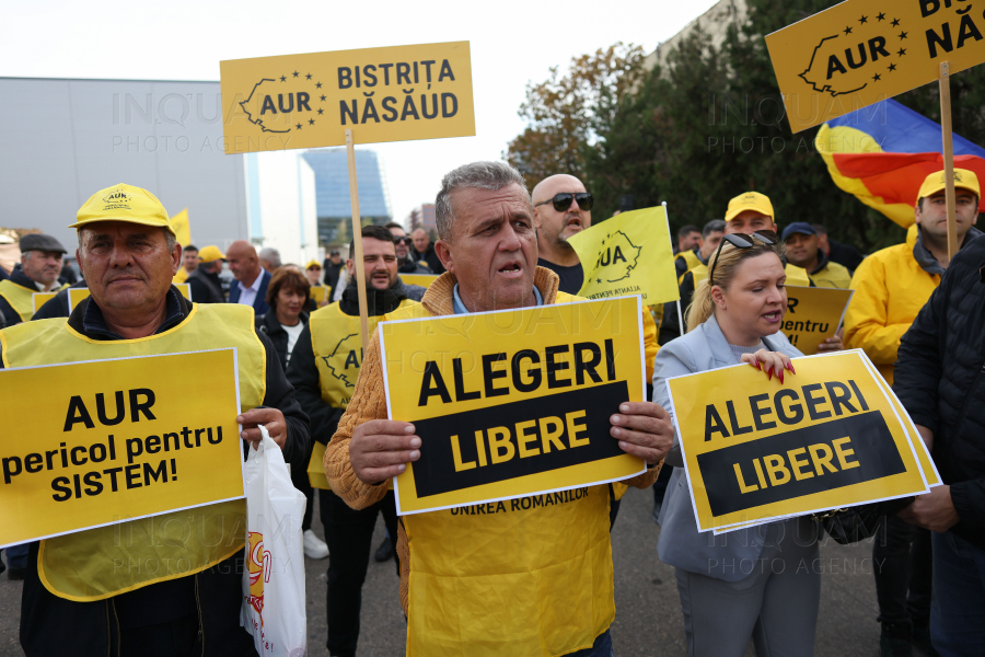 BUCURESTI - ALEGERI 2024 - PROTEST AUR - BEC - 24 OCT 2024