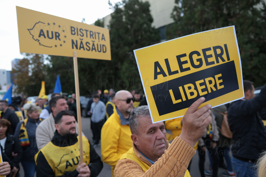 BUCURESTI - ALEGERI 2024 - PROTEST AUR - BEC - 24 OCT 2024