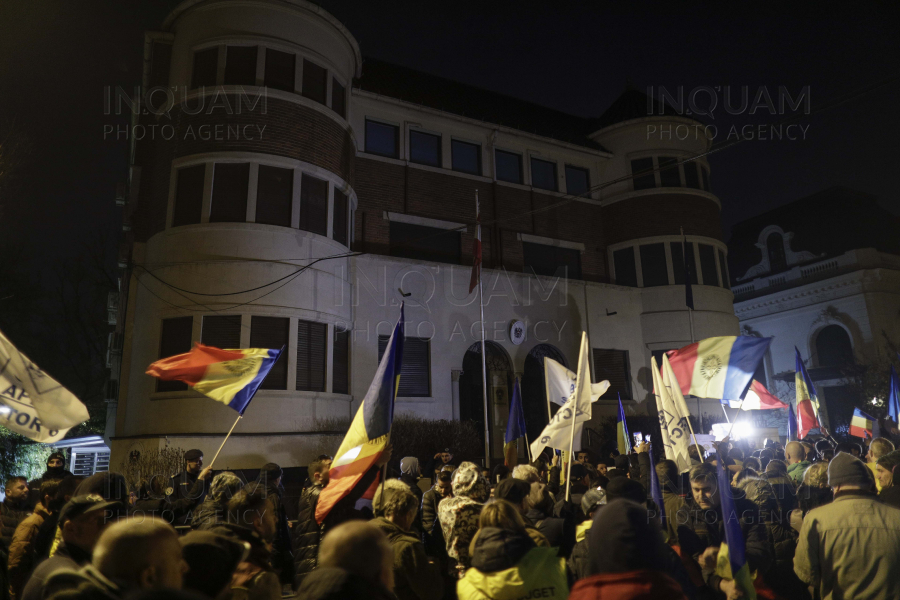 BUCURESTI - AMBASADA AUSTRIEI - PROTEST - SCHENGEN - 9 DEC 2022