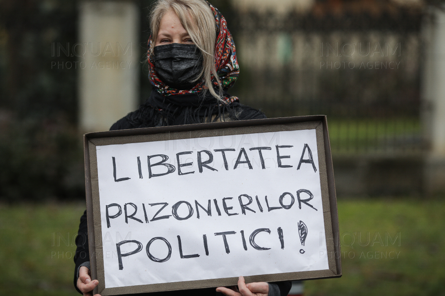 BUCURESTI - AMBASADA RUSIEI - PROTEST PRO-NAVALNY - 7 FEB 2021