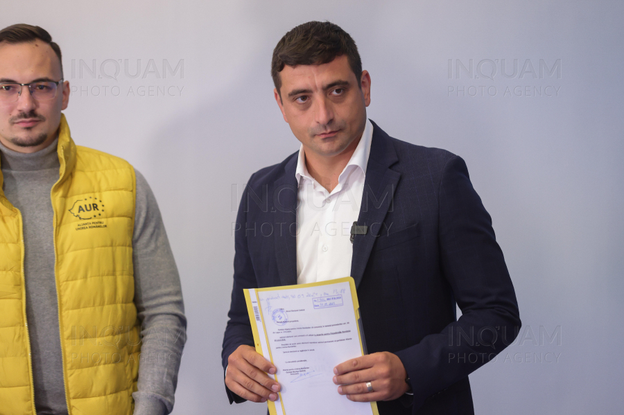 BUCURESTI - BEC - DEPUNERE CANDIDATURA PREZIDENTIALE - AUR - 30 SEP 2024