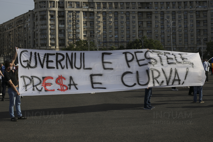 BUCURESTI - COVID-19 -PROTEST - RESTRICTII GUVERNAMENTALE - 16 MAI 2020