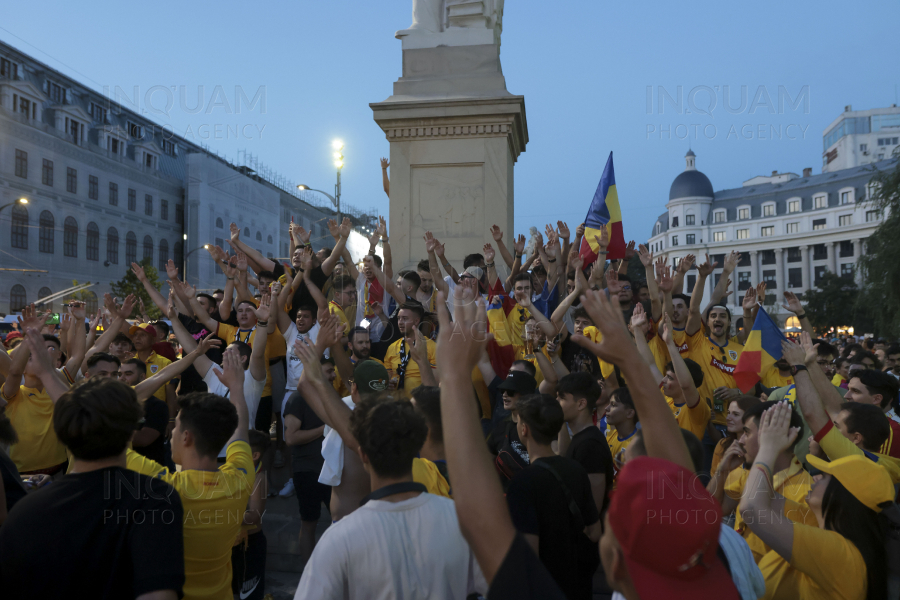 BUCURESTI - EURO2024 - SUPORTERI - UNIVERSITATE  - ROMANIA - SLOVACIA - 26 IUN 2024
