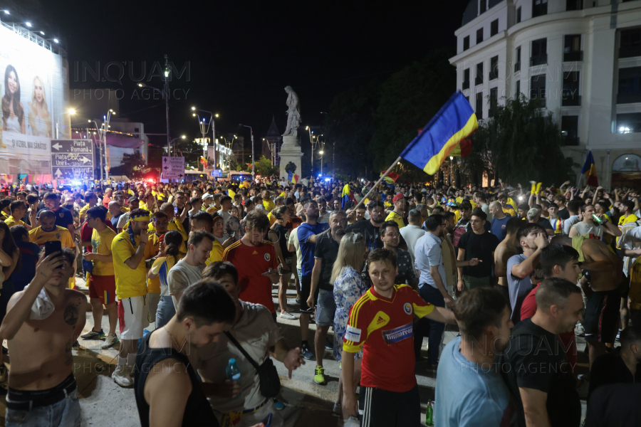 BUCURESTI - EURO2024 - SUPORTERI - UNIVERSITATE - ROMANIA - SLOVACIA - 26 IUN 2024