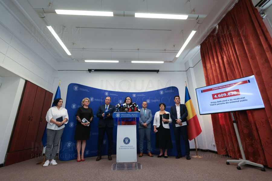 BUCURESTI - MINISTERUL MUNCII - CONFERINTA - REFORMA SISTEMULUI DE PENSII - 22 AUG 2024