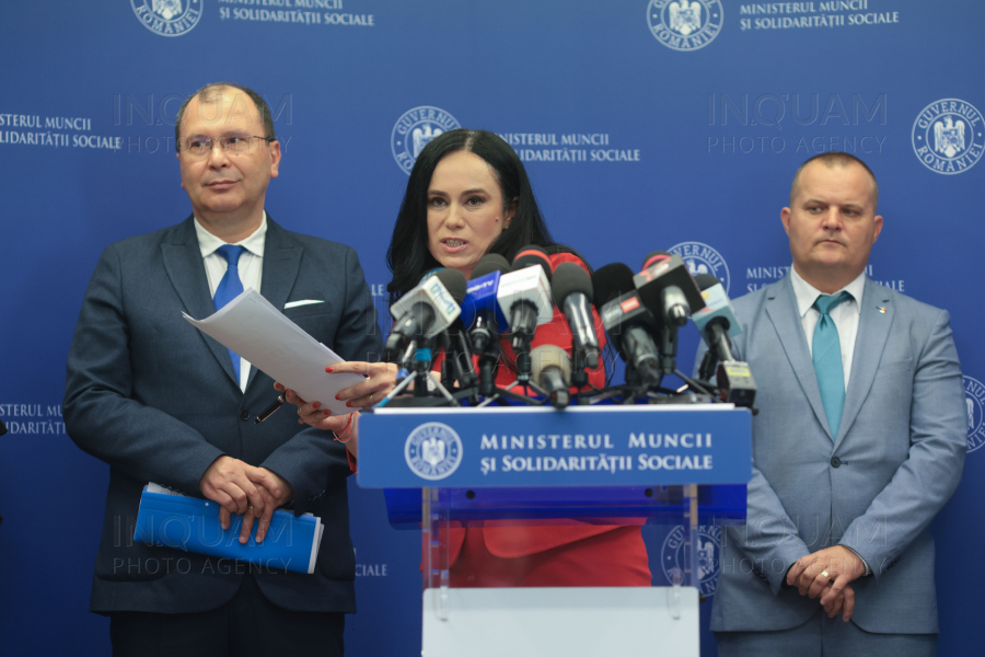 BUCURESTI - MINISTERUL MUNCII - CONFERINTA - REFORMA SISTEMULUI DE PENSII - 22 AUG 2024