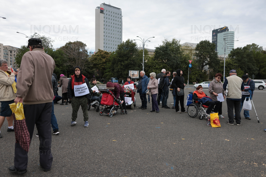 BUCURESTI - PENSIONARI CU DIZABILITATI - PROTEST GUVERN - 16 SEP 2024