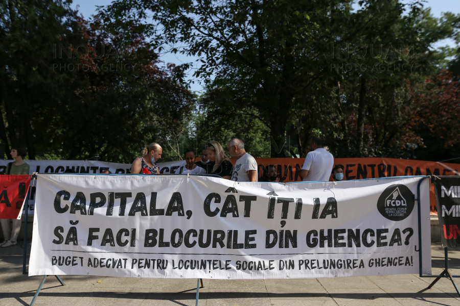 BUCURESTI - PRIMARIA CAPITALEI - PROTEST - LOCUINTE SOCIALE - 24 IUN 2021