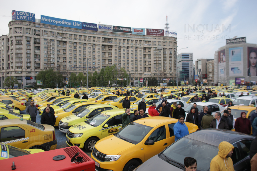 BUCURESTI - PROTEST - COTAR - TAXIMETRISTI - 17 APRILIE 2019