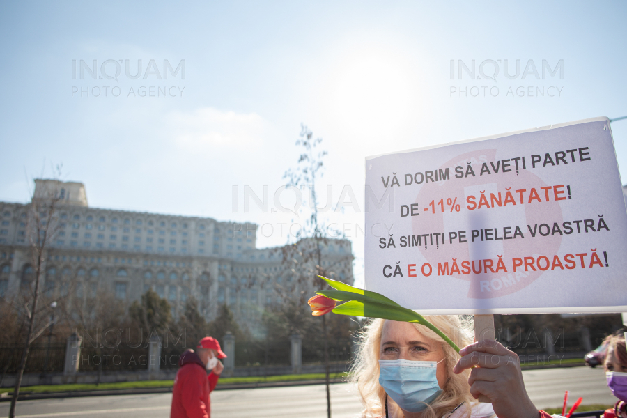 BUCURESTI - PROTEST - FEDERATIA SANITAS - 2 MAR 2021