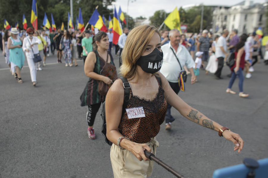 BUCURESTI - PROTEST - PIATA VICTORIEI - LEGE CARANTINA - IZOLARE - 12 IULIE 2020