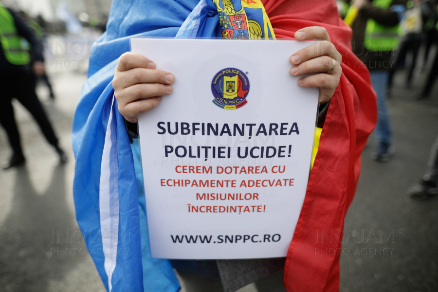 BUCURESTI - PROTEST - SINDICATE POLITIE - 25 MAR 2021