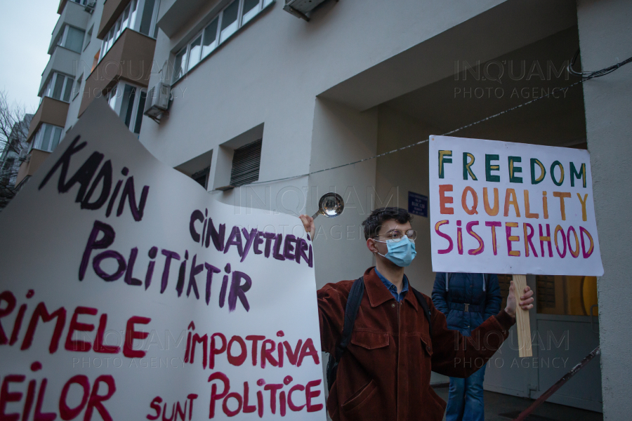 BUCURESTI - PROTEST - SOLIDARITATE CU FEMEILE DIN TURCIA - 25 MAR 2021