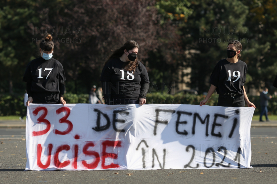 BUCURESTI - PROTEST - VIOLENTE IMPOTRIVA FEMEILOR - 20 OCT 2021