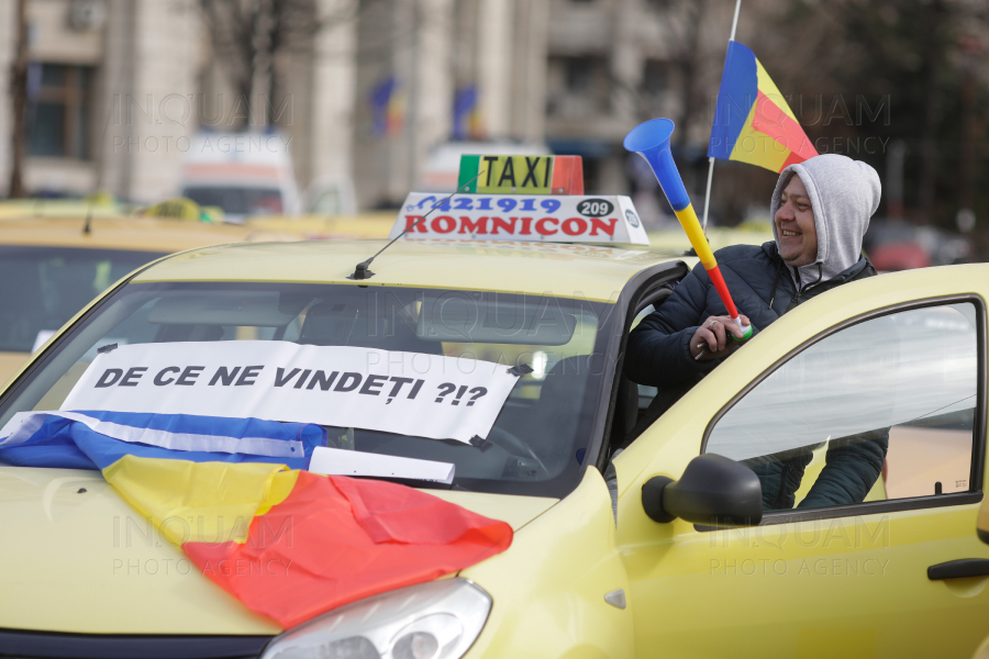 BUCURESTI - PROTEXT TAXIMETRISTI - PIATA CONSTITUTIEI - 29 IAN 2024